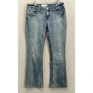 Maurice Jeans Women's Sz 5/6 Taylor Boot Cut Mid Rise Faded Y2K Blue‎ Denim